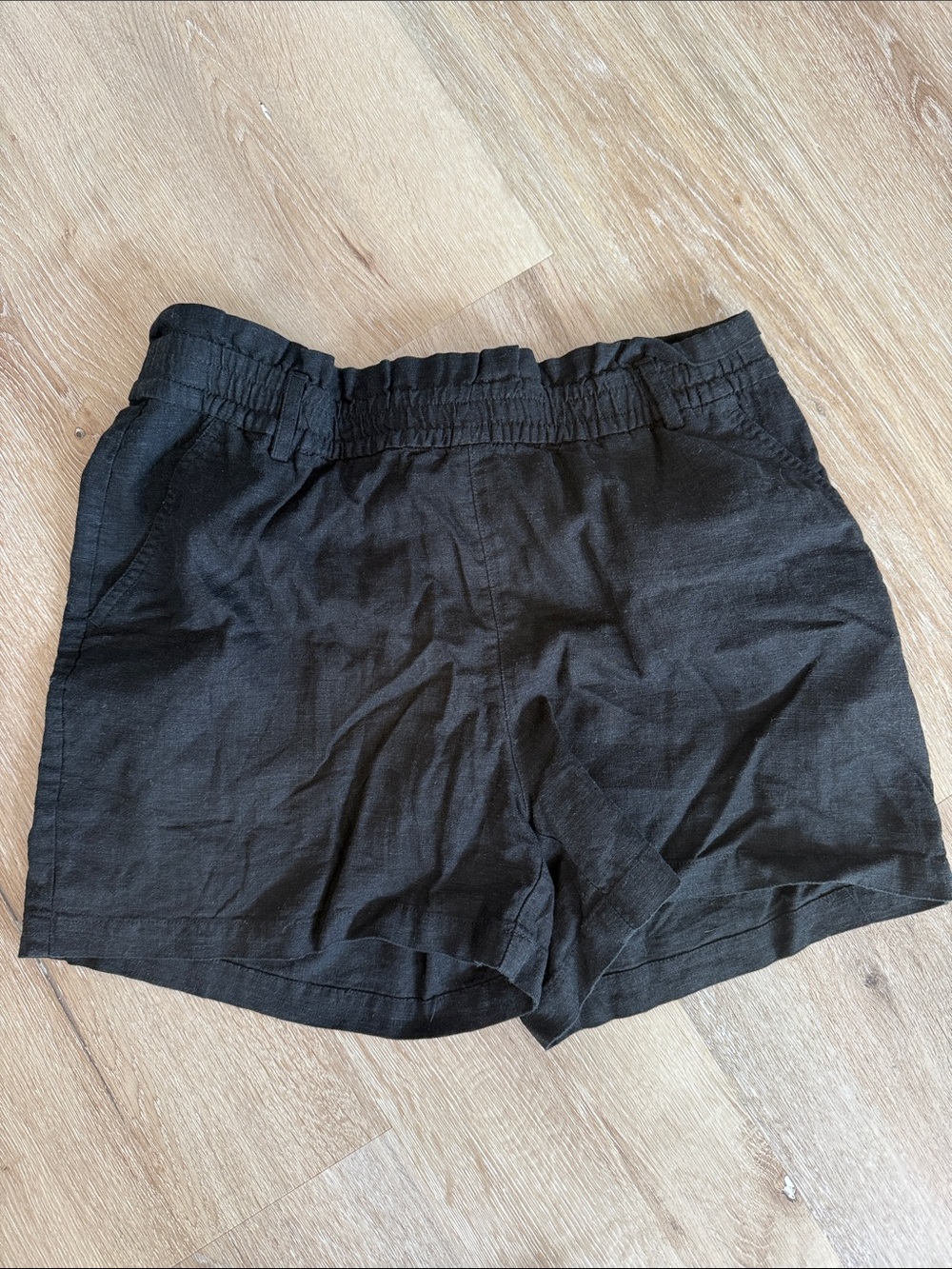 J. Crew Black High-Waist Elastic-Waist Shorts